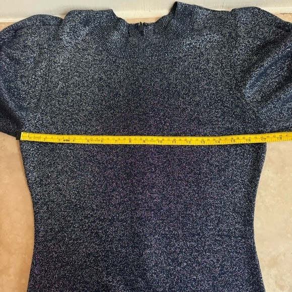 Sachin & Babi Amelie Metallic Knit Blue Knit Puff Long Sleeve Womens Size L - Picture 8 of 16